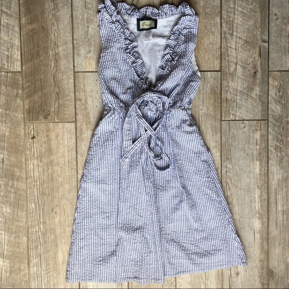 Emmelee for F.C. Dresses & Skirts - Emmelee - Striped Seersucker Tie Front Dress